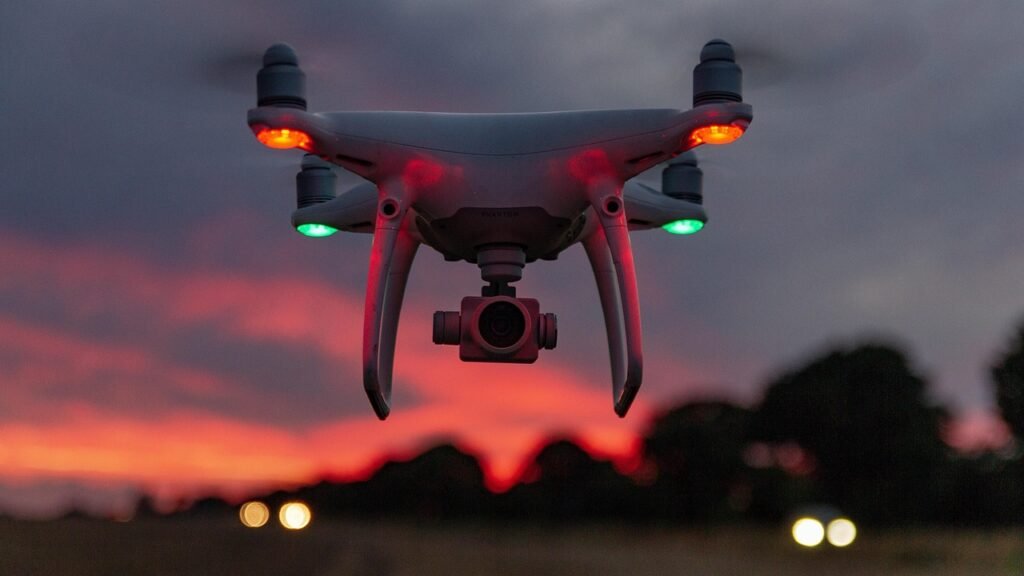 drone, dji, heaven, landscape, flying, nature, red, sunset